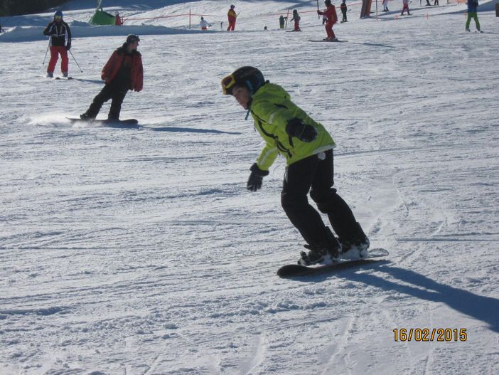 Snowboard am Dorflift