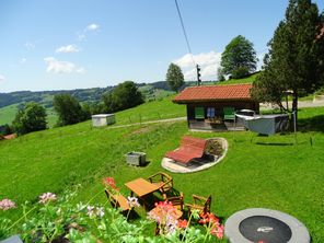 großer Garten mit Spielplatz