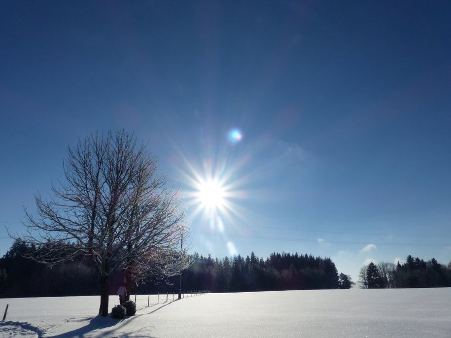 Unsere Aussicht von der Südseite im Winter