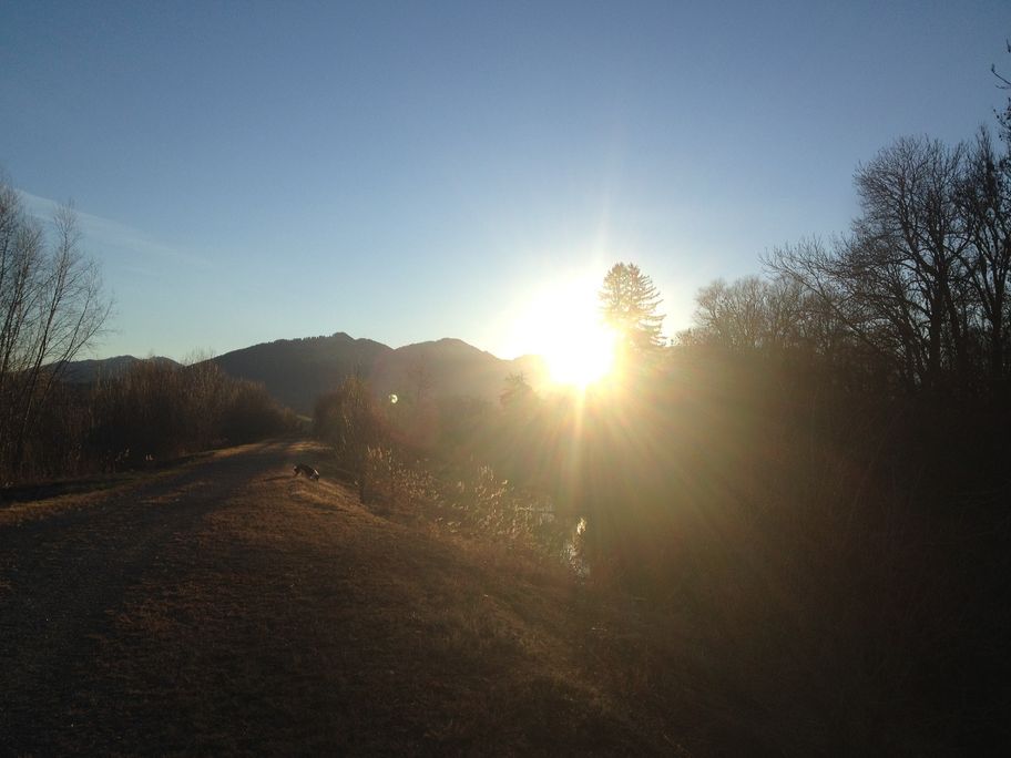 Sonnenuntergang an der Iller