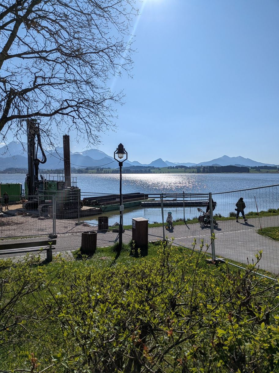 Fußwegumleitung an der Uferpromenade Hopfensee