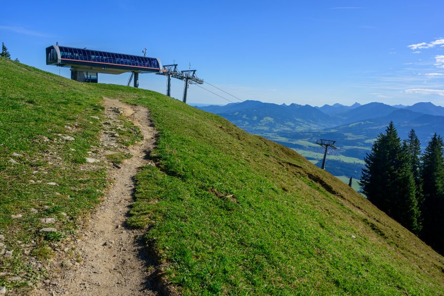 Hörnerpanoramaweg - weite Ausblicke in malerische Landschaft