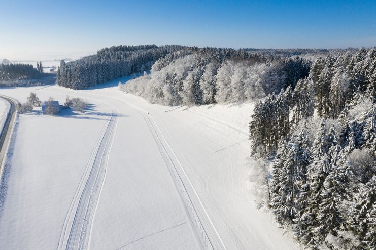 Loipenverlauf in Richtung Süden