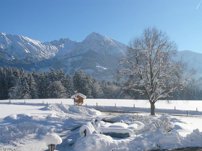 Blick aufs Nebelhorn - Verschneites Allgäu
