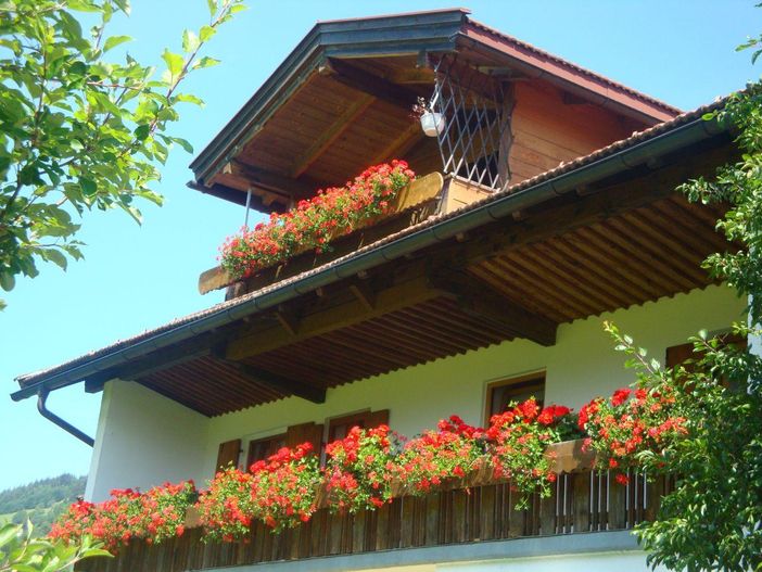 Südbalkon Wohnung 2 mit Blumen