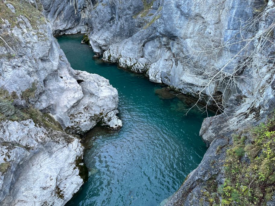 Blick auf die Lechschlucht am Lechfall