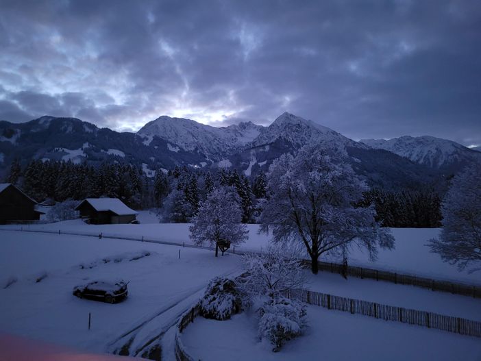 Ausblick früh Morgens im Winter