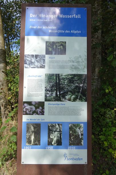 Infotafel "Der Hinanger Wasserfall"