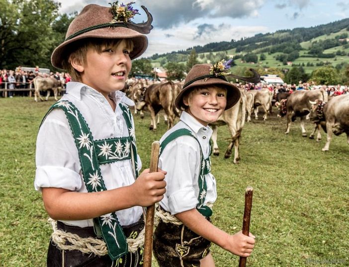 Hirtenbuben beim Viehscheid