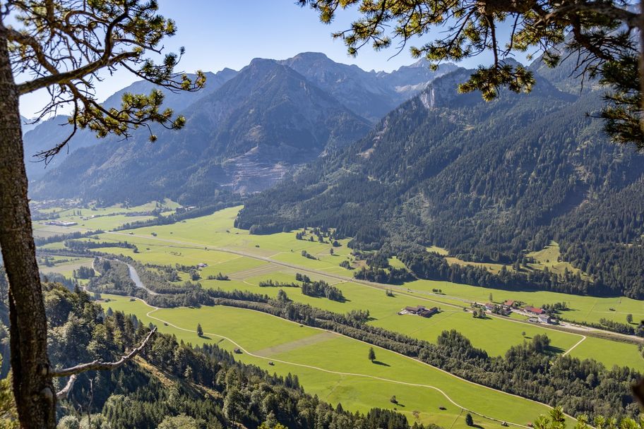 Ausblick in Richtung von Vils vom Falkenstein