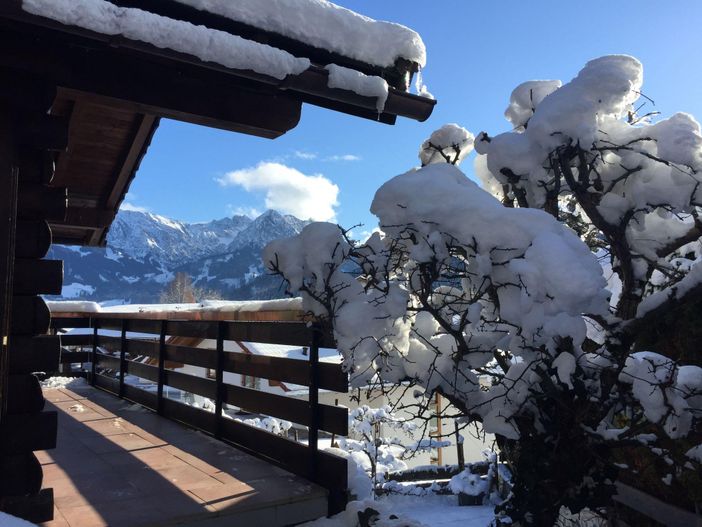 Winteraussicht vom Balkon