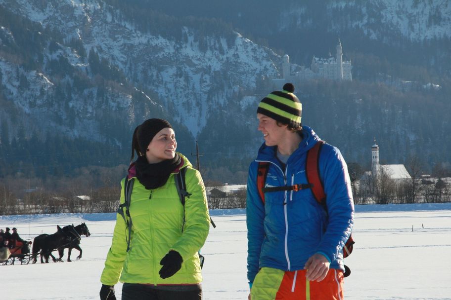 Schloss Neuschwanstein im Hintergrund