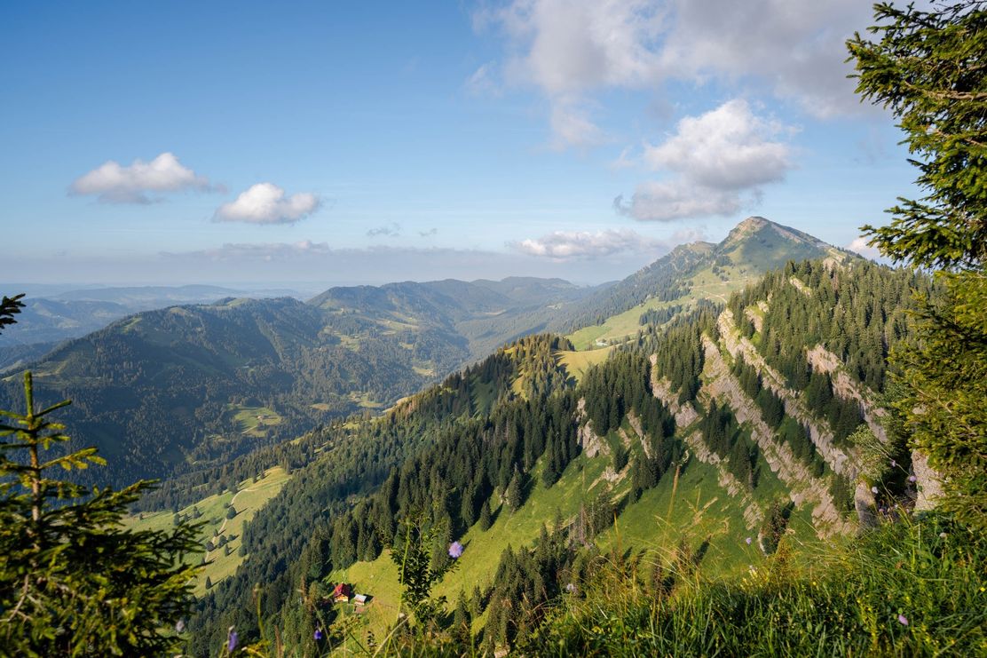 Ausblick vom Nagelfluhgrat beim Falken