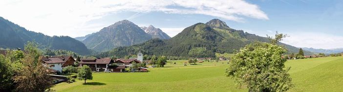 Haus in der Sonne Panoramaaussicht