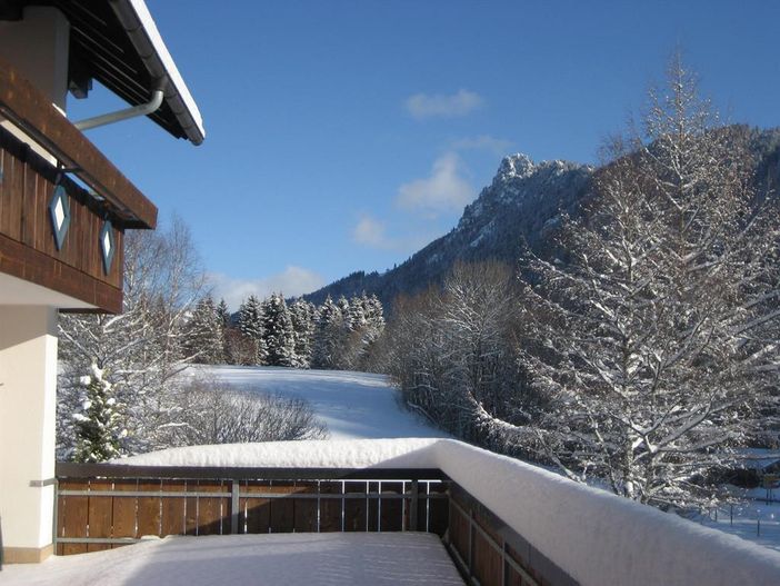 Terrasse mit Aussicht auf  Zinken