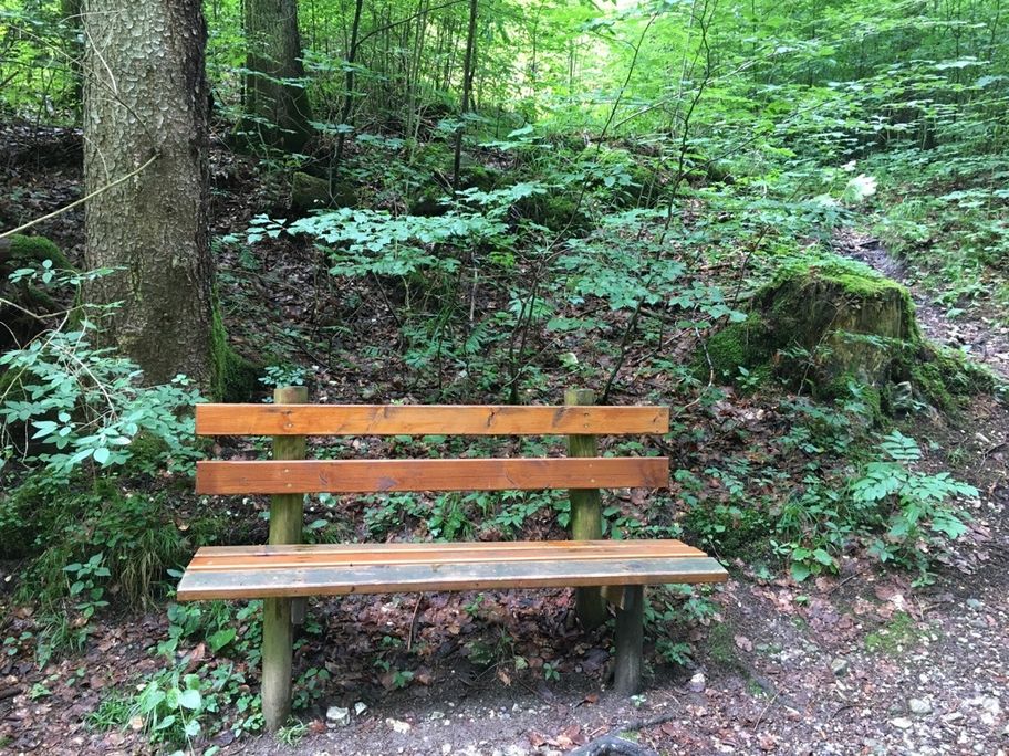 Ruhebank am Abzweig zur Ländescharte