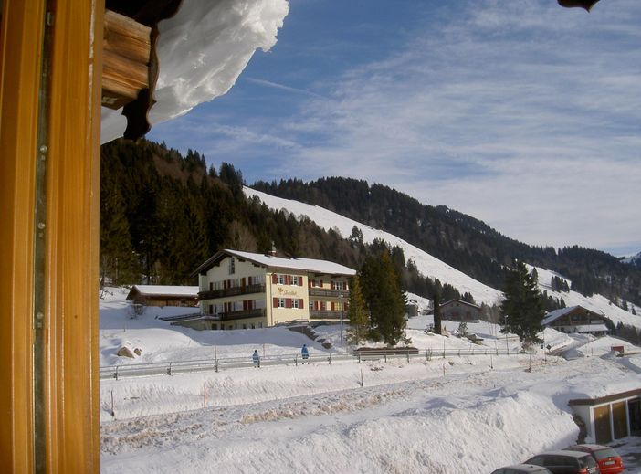 Blick vom Balkon im Winter