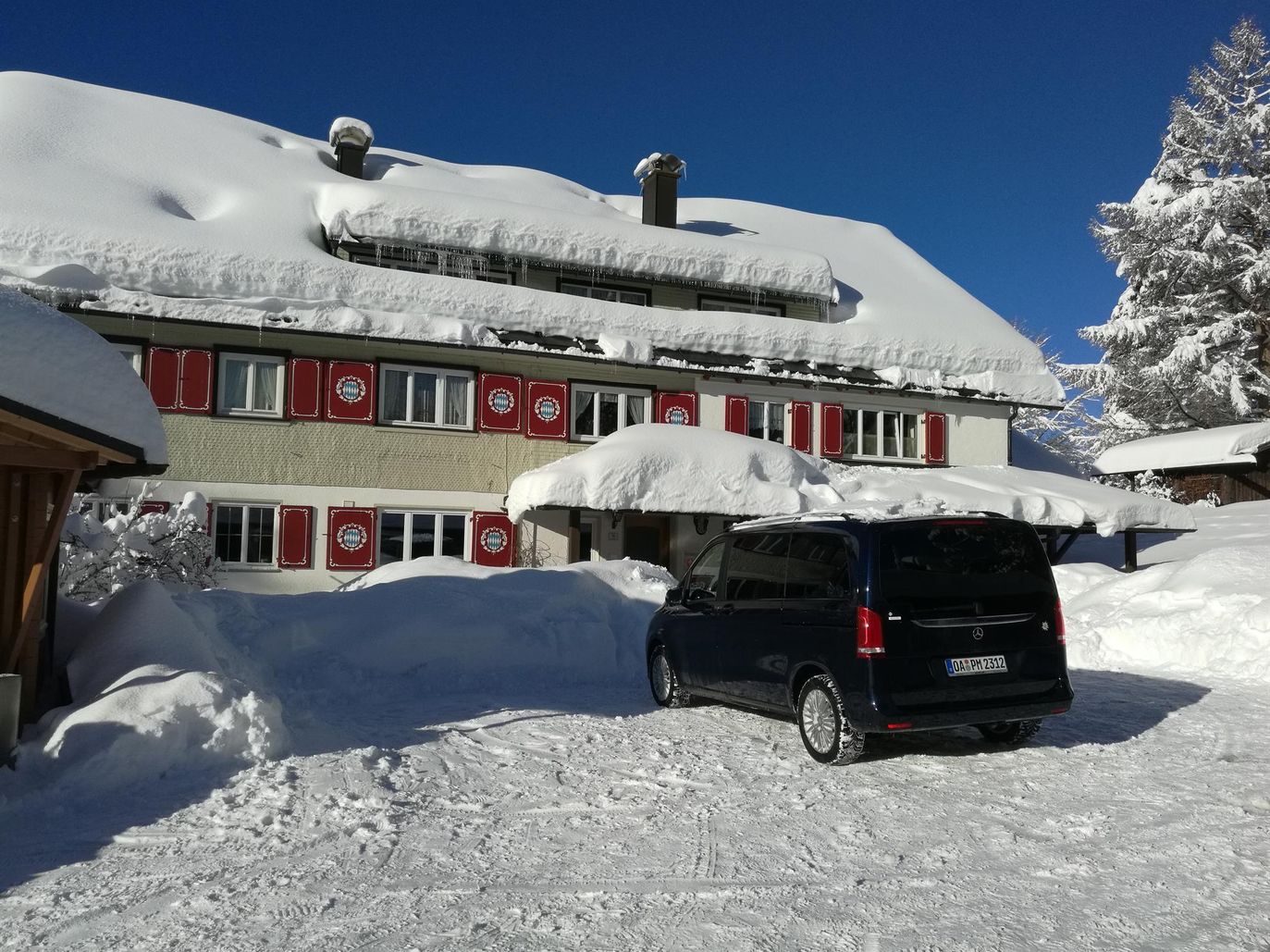 Haupthaus im Winter