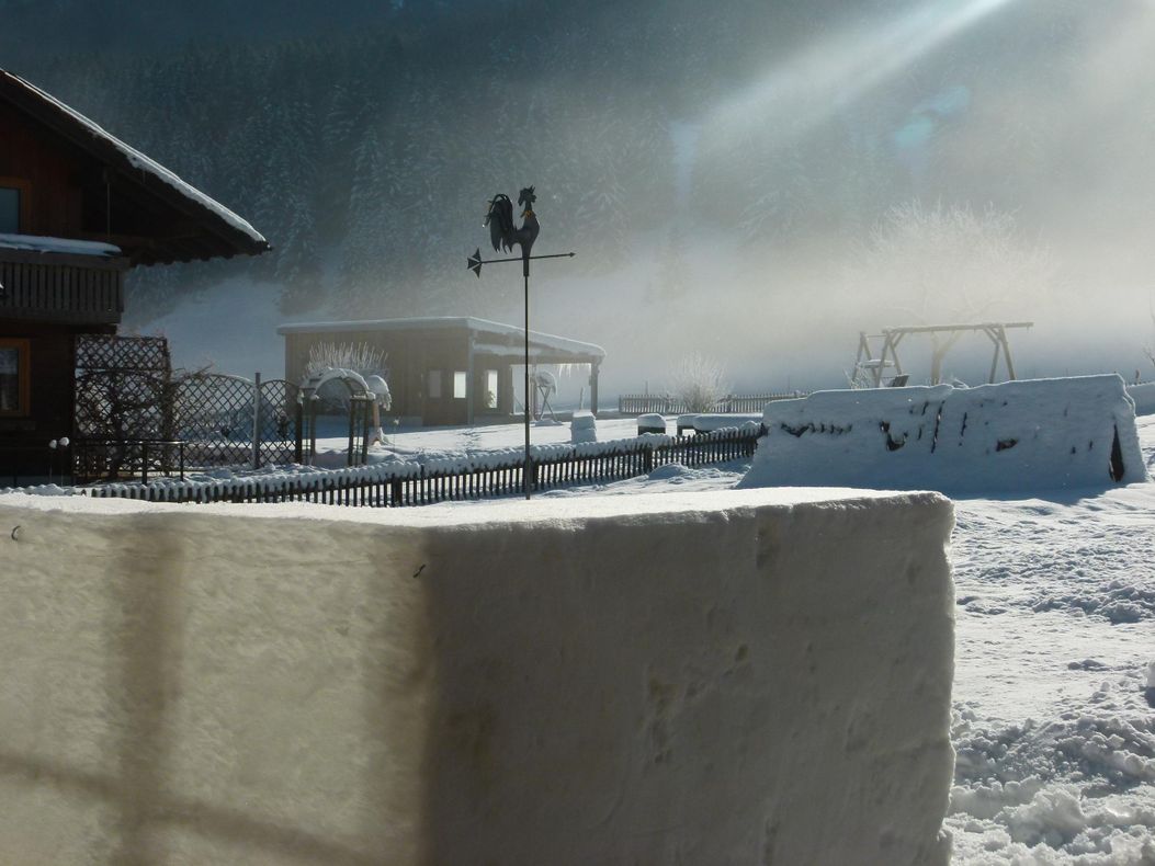 Schneebar im Wintergarten