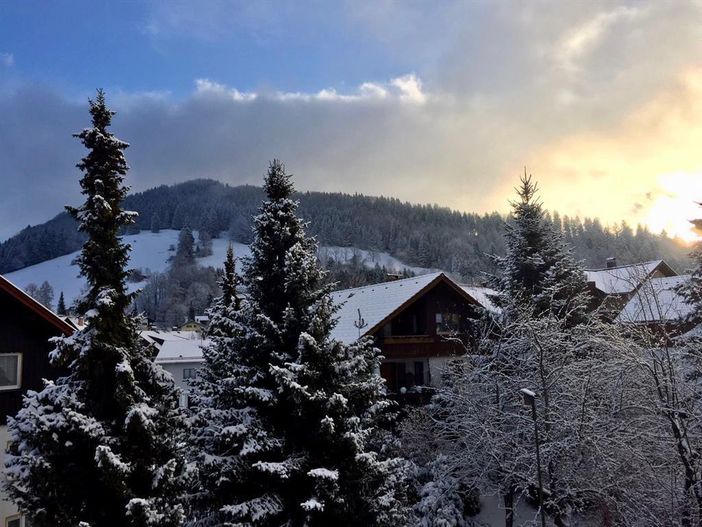 Aussicht Balkon Winter