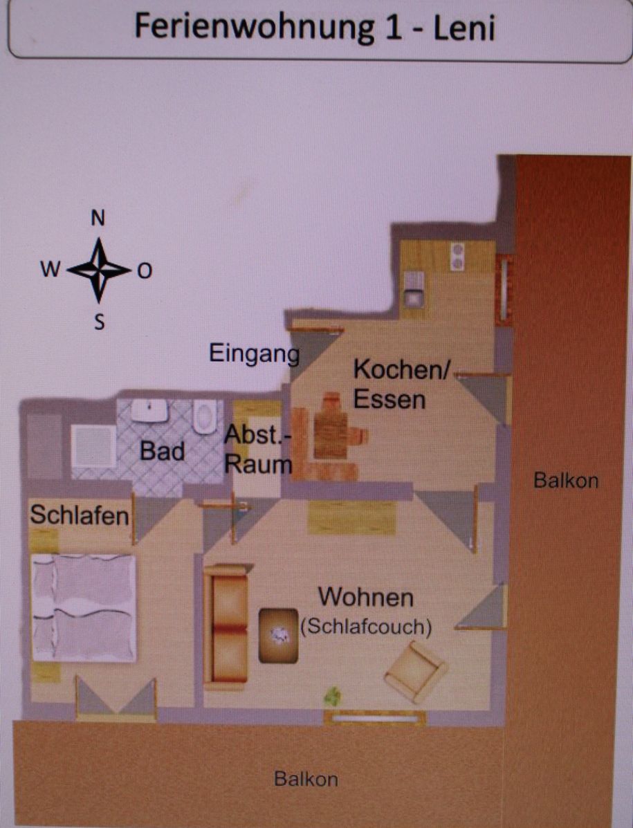 Grundriss Ferienwohnung Leni