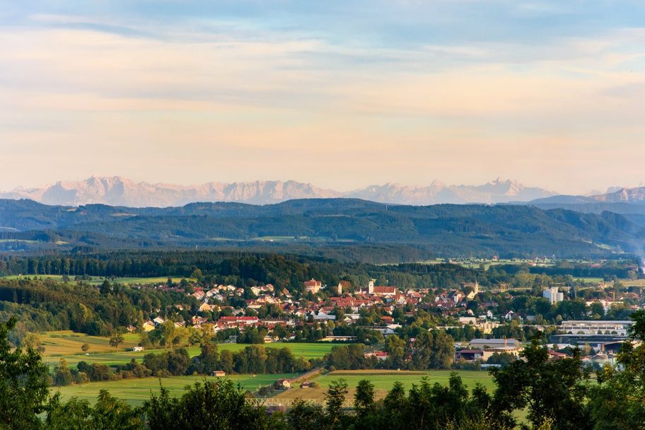 Ausblick von Schloss Zeil auf Leutkirch