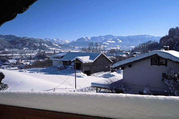 Aussicht vom Balkon im Winter