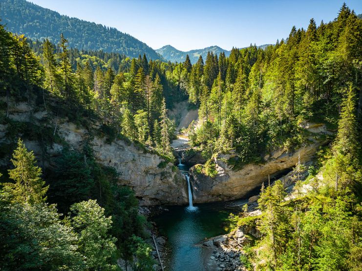 Die Buchenegger Wasserfälle liegen in einem der letzten Urwälder Deutschlands