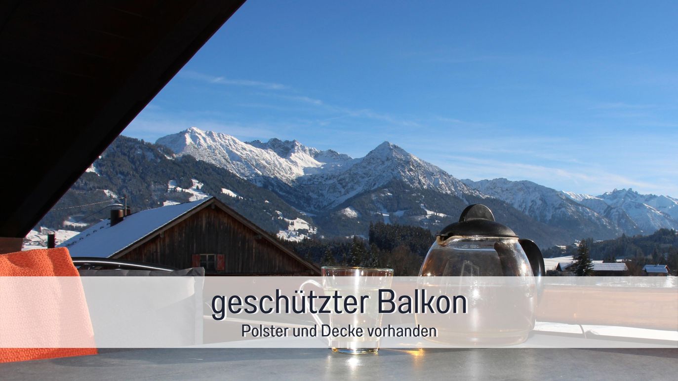 Bergblick von den geschützten Balkonen