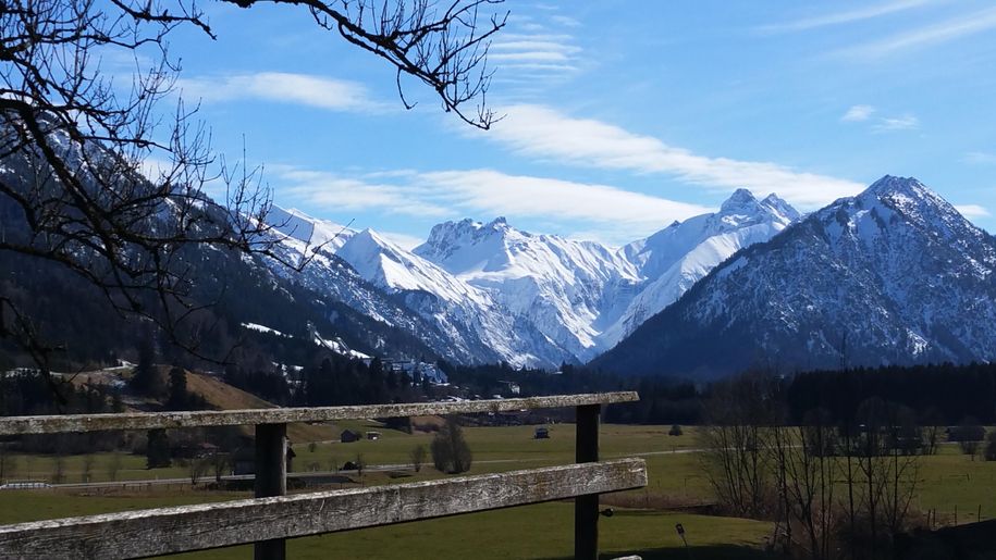 Aussicht von der Iller Richtung Oberstdorf