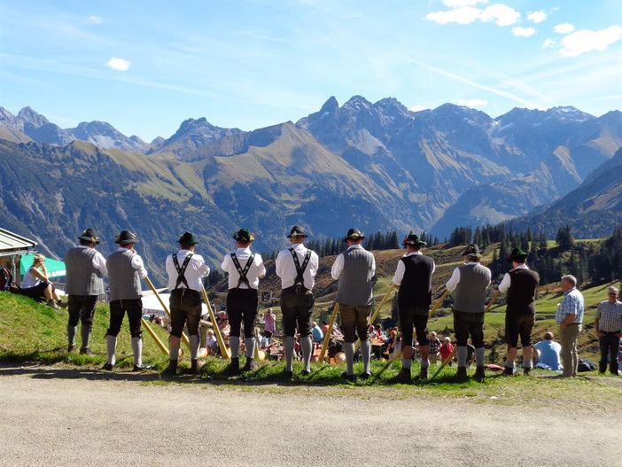 Alphornbläser auf dem Fellhorn