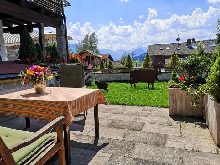 Blick von der Terrasse Ferienwohnung 2