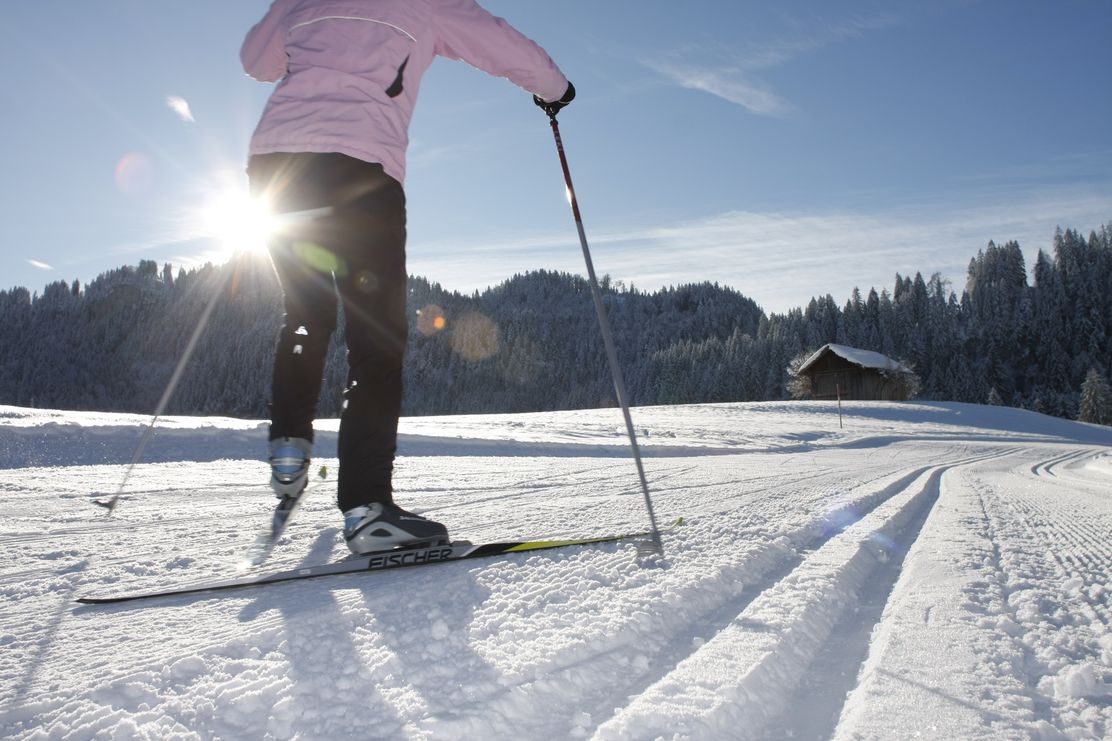 Langlaufen auf der Berger Loipe in Fischen