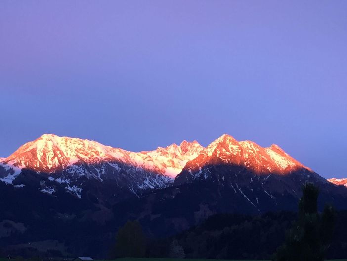 Alpenglühen im Winter