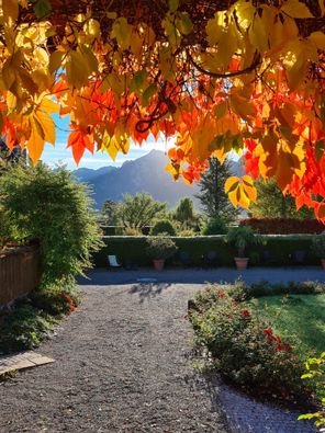 Blick auf den Tegelberg im Herbst