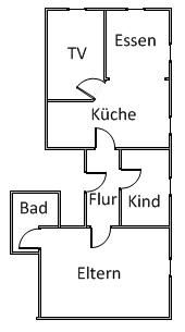 Grundriss Ferienwohnung 1 - Gästehaus Vogler