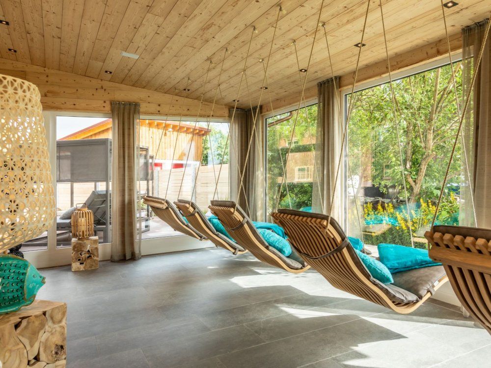 Hanusel Hof Ruheraum mit Hängeliegen