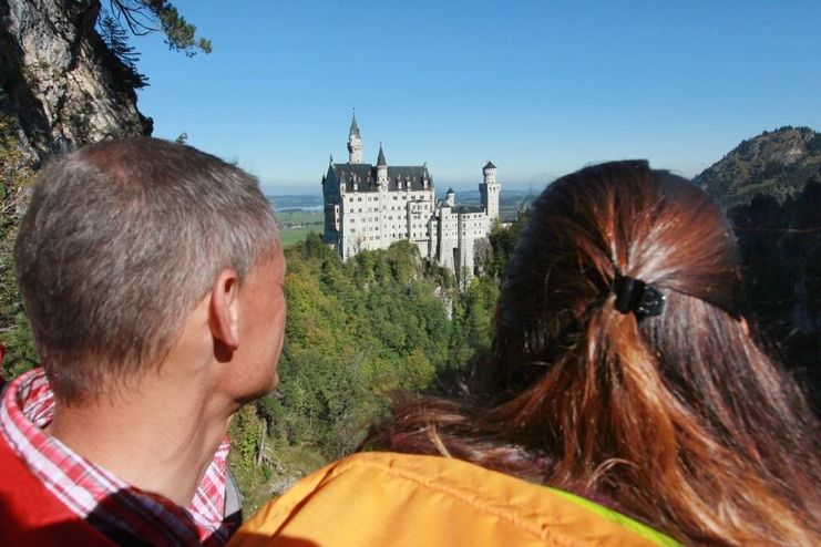 Blick von der Marienbrücke auf Schloss Neuschwanstein