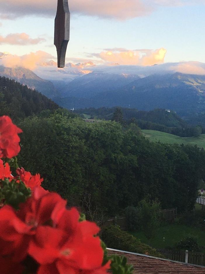 Abendrot mit Blick in die Oberstdorfer Berge